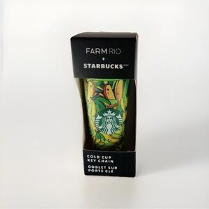 NWT FARM Rio x Starbucks Banana Mix Cold Cup Keychain